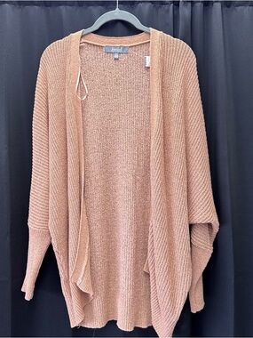 Marled Open-Front Cardigan - Rose Tan